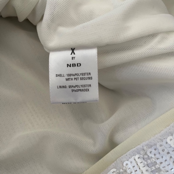 X by NBD Sequined Beaded White Mini Dress -Sz XS - Stunning - Picture 6 of 7